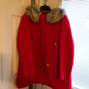 J Crew Chateau Parka Electric Red 10 Petite